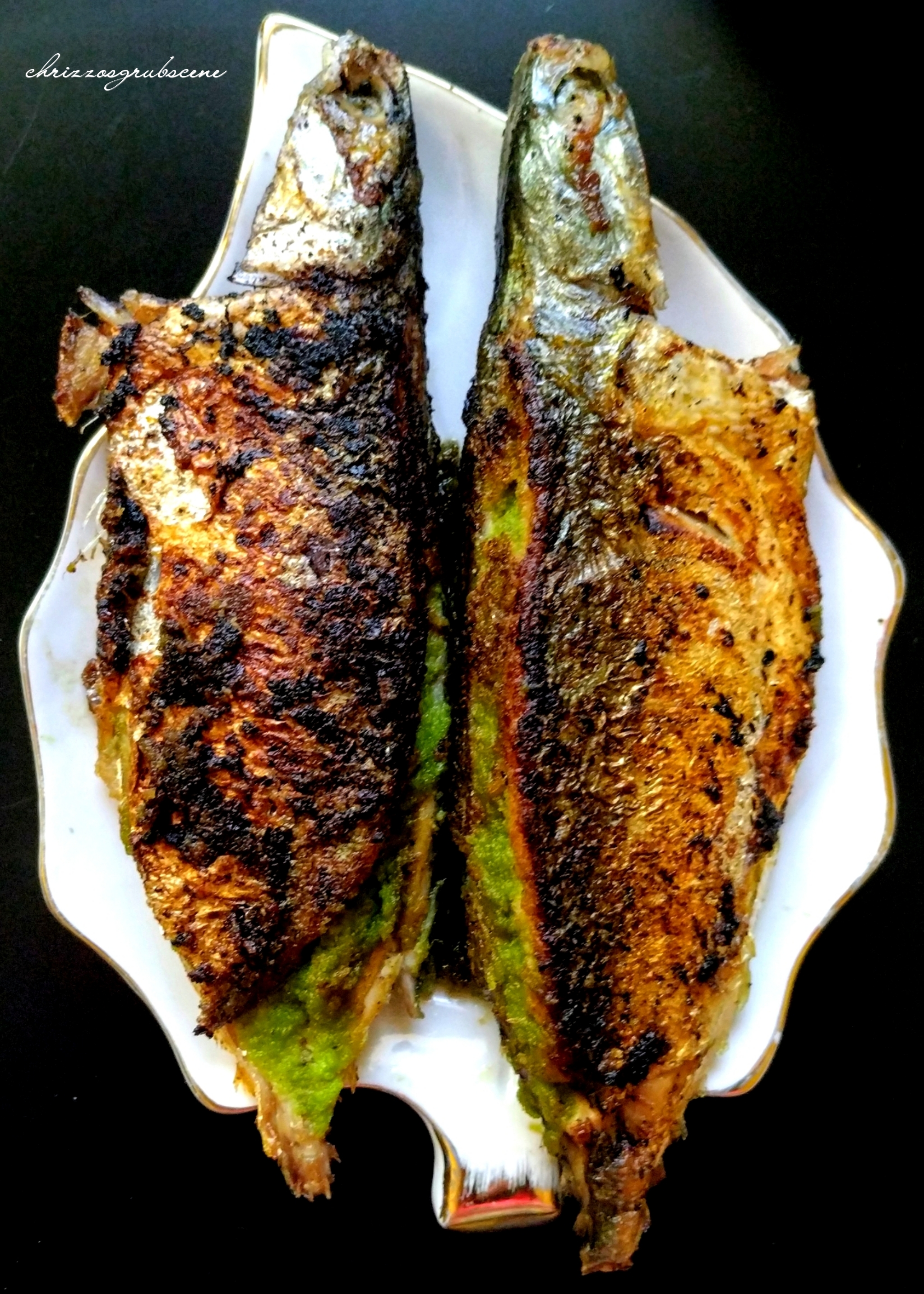 Recipe for Pan Fried Fish stuffed with Green Coconut Chutney