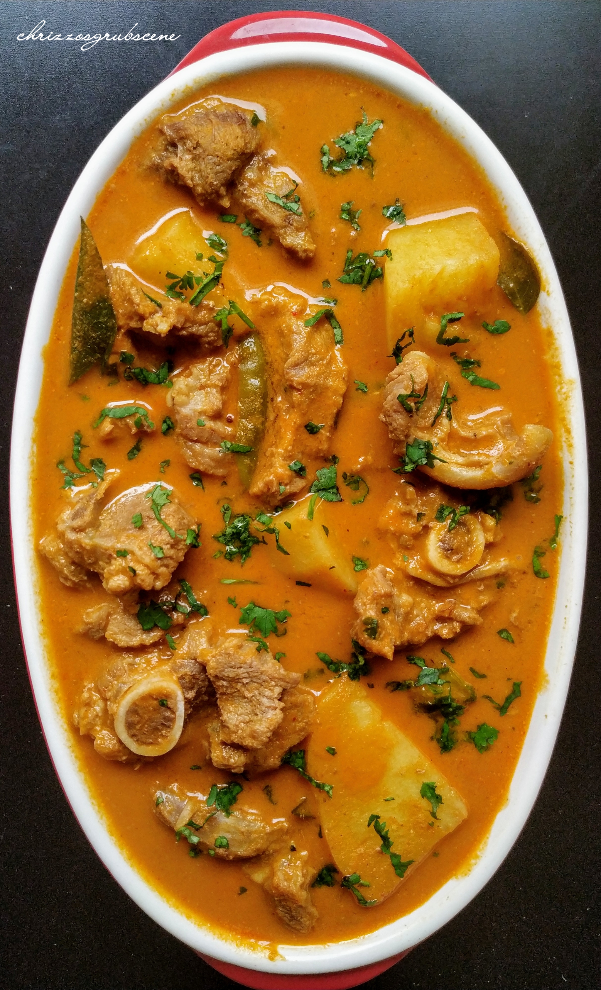 Recipe for Nana’s Orange Mutton Curry with Potatoes