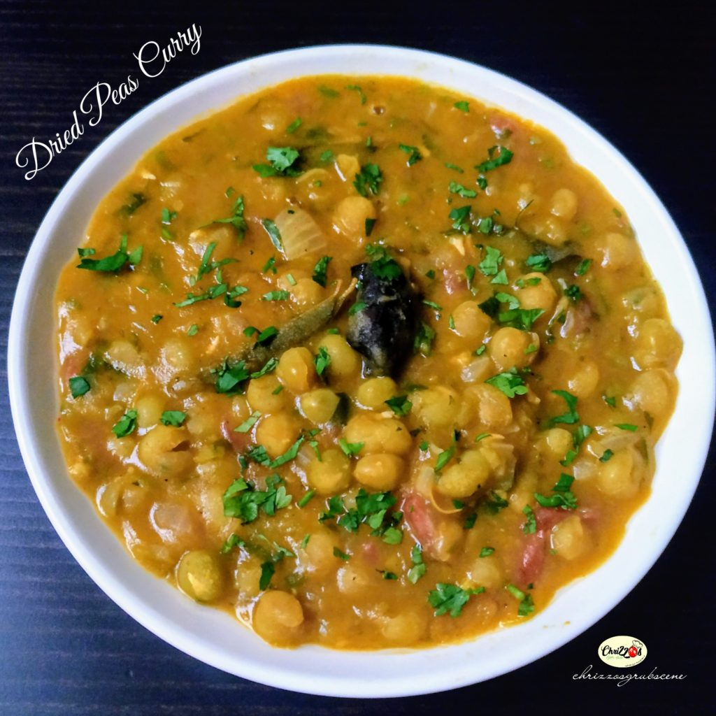 Recipe for a Simple Dried Green Peas Curry chrizzosgrubscene