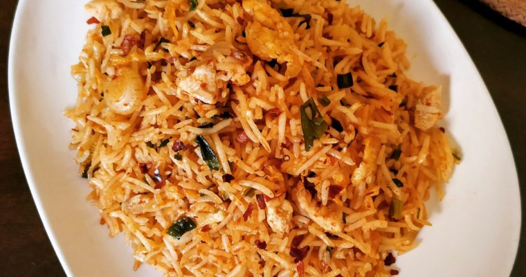 Recipe for Indo-Chinese Schezwan Chicken Fried Rice