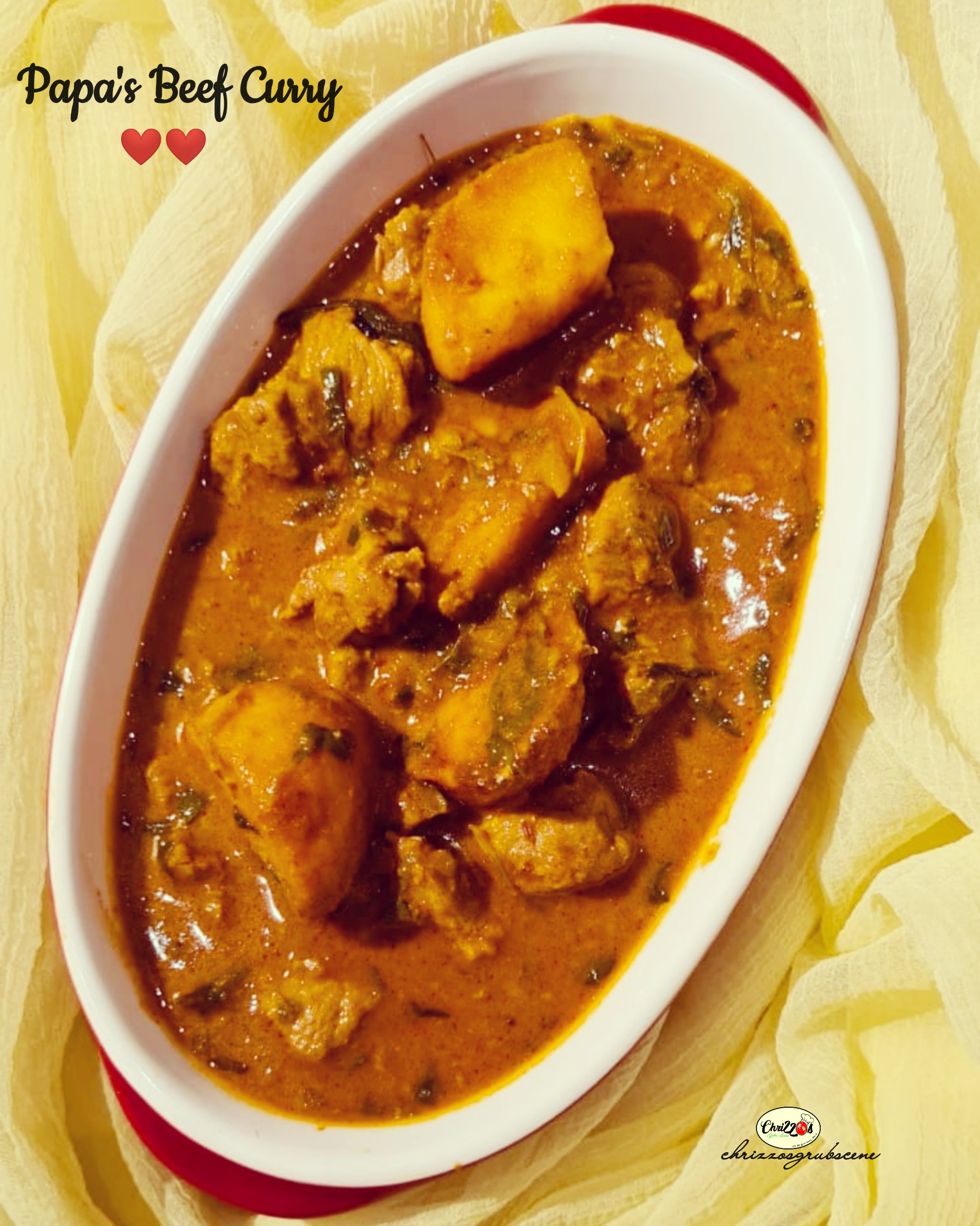 Recipe for Papa’s Fried Masala Meat curry with Methi and Potatoes